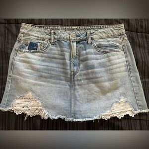 American Eagle Outfitters Blue Mini Skirt Casual